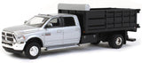 GREENLIGHT 2018 RAM 3500 DUALLY LANDSCAPER DUMP TRUCK BRIGHT SILVER METALLIC NEW ON CARD