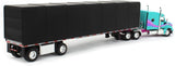 1/64 DCP / FIRST GEAR PETERBILT 579 TEAL/BLACK WITH CURTAINSIDER TRAILER 60-1611