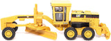 1/87 DIECAST MASTERS CAT SEMI TRACTOR WITH LOWBOY TRAILER AND CAT DIECAST MACHINES YELLOW NEW IN BLISTER PACK