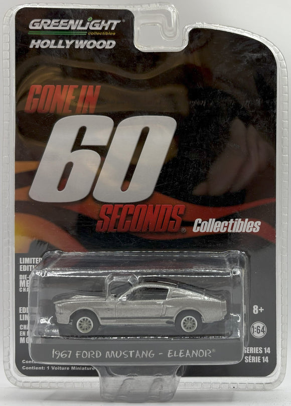 GREENLIGHT 1967 FORD MUSTANG ELEANOR METALLIC SILVER NEW ON CARD