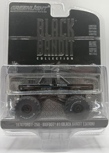 GREENLIGHT 1974 FORD F-250 BIGFOOT #1 BLACK BANDIT EDITION BLACK NEW ON CARD