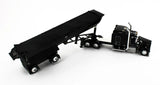 1/64 DCP / FIRST GEAR  KENWORTH W900 BLACK/BLACK WITH TIPPER TRAILER 60-1846