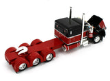 DCP / FIRST GEAR 1/64 PETERBILT 389 TRI DRIVE IN RED/RED WITH QUAD AXLE HEAVY HAUL TRAILER   *****60-1496