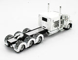 DCP / FIRST GEAR 1/64 PETERBILT 389 TRI DRIVE IN WHITE/BLACK WITH QUAD AXLE HEAVY HAUL TRAILER   *****60-1476