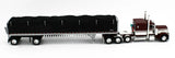 1/64 DCP / FIRST GEAR PETERBILT 379 TRI DRIVE RED/BLACK WITH GRAIN TRAILER 60-1529