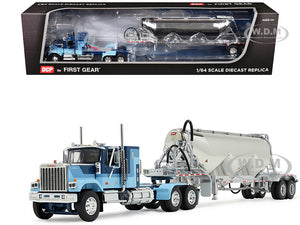 1/64 Scale GMC General with 34" Flat Top Sleeper in Blue with Heil Pneumatic Tank Trailer  60-1924