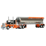 1/64 Dcp Peterbilt 379 Black andOrange With Waliga Feed Tanker Trailer 60-2128