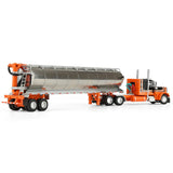 1/64 Dcp Peterbilt 379 Black andOrange With Waliga Feed Tanker Trailer 60-2128