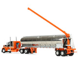 1/64 Dcp Peterbilt 379 Black andOrange With Waliga Feed Tanker Trailer 60-2128
