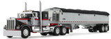 Dcp / First Gear 1/64  Kenworth W900A In Black/Red/GREY With Grain Trailer *****60-2137