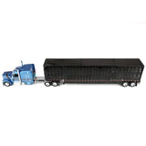 1/64 Dcp / First Gear Peterbilt 589 BLUE WITH BLACK STRIPES With Livestock Trailer 60-2172