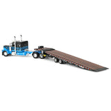 1/64 Scale Dcp Peterbilt 389 With Sleeper Black/BLUE With Tilting LANDOLL Trailer 60-2190