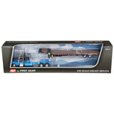 1/64 Scale Dcp Peterbilt 389 With Sleeper Black/BLUE With Tilting LANDOLL Trailer 60-2190