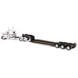 1/64 Scale Dcp Peterbilt 389 With Sleeper WHITE/Black With TRI AXLE LOWBOYTrailer 60-2191