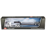 1/64 Scale Dcp Peterbilt 389 With Sleeper WHITE/Black With TRI AXLE LOWBOYTrailer 60-2191