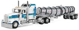 1/64 Dcp DOUBLE C TRANSPORT Kenworth W900L AERODYNE WHITE/BLUE With Tanker Trailer 60-2353