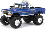 GREENLIGHT 1974 FORD F-250 KING OF CRUNCH BIGFOOT #1 BLUE NEW ON CARD