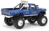 GREENLIGHT 1974 FORD F-250 KING OF CRUNCH BIGFOOT #1 BLUE NEW ON CARD