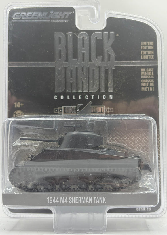 GREENLIGHT 1944 M4 SHERMAN TANK BLACK BANDIT BLACK NEW ON CARD