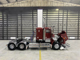 ICONIC REPLICAS 1/50 SCALE  SAR KENWORTH LOWLINE IN BURGUNDY WITH BLACK CHASSIS ALLOY