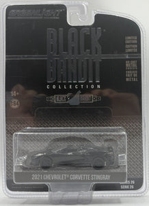 GREENLIGHT 2021 CHEVROLET CORVETTE STINGRAY BLACK BANDIT BLACK NEW ON CARD