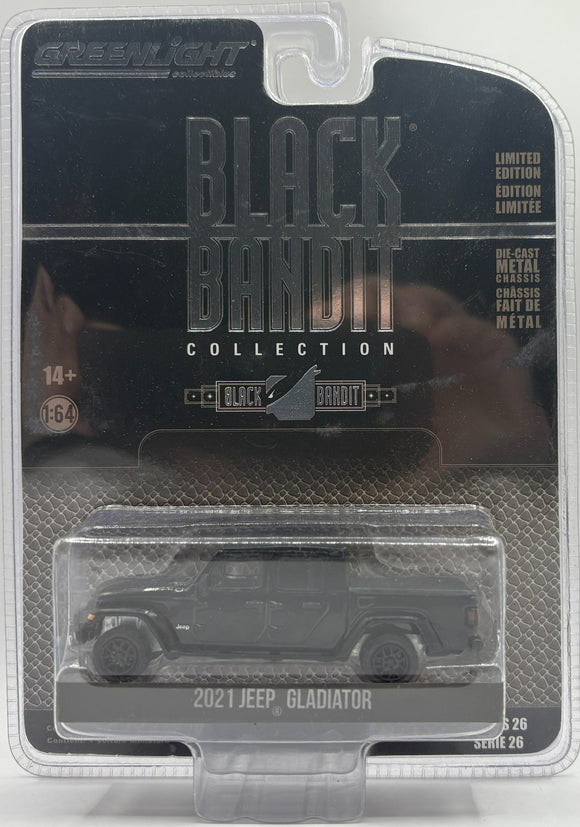 GREENLIGHT 2021 JEEP GLADIATOR BLACK BANDIT BLACK NEW ON CARD