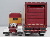 1/64 Dcp / First Gear Kenworth W900L AERO IN Red/Yellow With Dry Van Trailer 68-2297