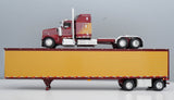 1/64 Dcp / First Gear Kenworth W900L AERO IN Red/Yellow With Dry Van Trailer 68-2297