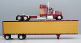 1/64 Dcp / First Gear Kenworth W900L AERO IN Red/Yellow With Dry Van Trailer 68-2297