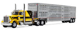 1/64 Dcp / First Gear RED`S FAVOURITE Peterbilt 359 YELLOW/BLACK With Livestock Trailer 69-2265