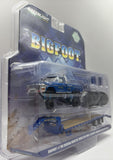 GREENLIGHT BIGFOOT #1 THE ORIGINAL MONSTER TRUCK FORD F-250 WITH GOOSENECK TRAILER AND TIRES BLUE NEW ON CARD