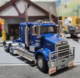 ICONIC REPLICAS 1/50 SCALE  SAR KENWORTH LOWLINE IN BLUE WITH BLUE CHASSIS ALLOYS