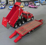 1/64 DCP / FIRST GEAR WESTERN STAR RED TANDOM TIPPER AND BEAVERTAIL TRAILER