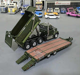 1/64 DCP / FIRST GEAR WESTERN STAR GREEN TANDOM TIPPER AND BEAVERTAIL TRAILER