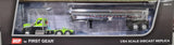 1/64 DCP / FIRST GEAR GREEN/BLACK KENWORTH W990 WITH TIPPER TRAILER 60-1660