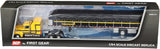 1/64 Dcp Ford LTL IN YELLOW/BLACK With COVERED WAGON Trailer 60-2295