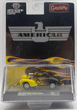 M2 WILLYS AMERICAR 1941 WILLYS COUPE GASSER BLACK WITH FLAMES NEW ON CARD