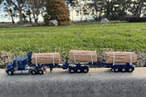 PRE ORDER 1/50 KENNEDY B-DOUBLE LOGGING TRAILERS IN BLUE NEW IN BOX