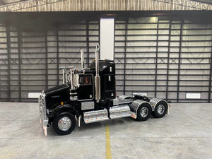 ICONIC REPLICAS 1/50 SCALE  SAR KENWORTH AERODYNE IN BLACK WITH BLACK CHASSIS ALLOYS