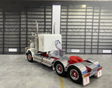 PRE ORDER ICONIC REPLICAS 1/50 SCALE  SAR KENWORTH IN WHITE WITH RED CHASSIS