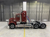 ICONIC REPLICAS 1/50 SCALE  SAR KENWORTH AERODYNE IN BURGANDY WITH BLACK CHASSIS SPIDERS