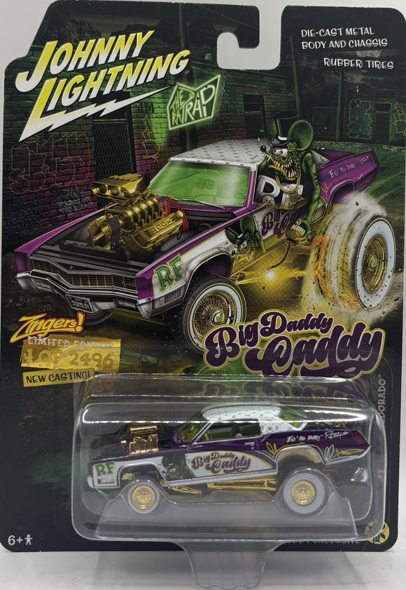 1/64 JOHNNY LIGHTNING BIG DADDY CADDY 1967 CADILLAC ELDORADO PURPLE NEW ON CARD