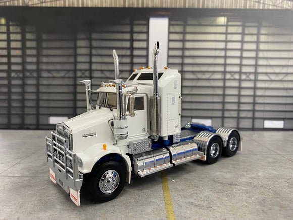 ICONIC REPLICAS 1/50 SCALE  SAR KENWORTH AERODYNE IN WHITE WITH BLUE CHASSIS ALLOYS