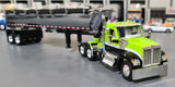 1/64 DCP / FIRST GEAR GREEN/BLACK KENWORTH W990 WITH TIPPER TRAILER 60-1660