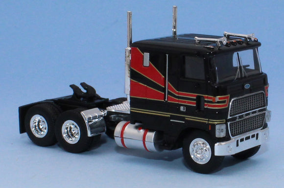 1/87 SCALE BREKINA HO FORD CLT 9000 IN BLACK/RED WITH STRIPES BOGIE DRIVE