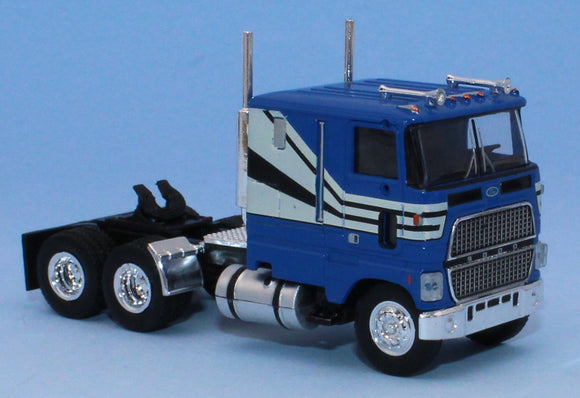 1/87 SCALE BREKINA HO FORD CLT 9000 IN BLUE/WHITE WITH STRIPES BOGIE DRIVE