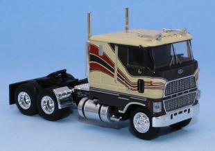 1/87 SCALE BREKINA HO FORD CLT 9000 IN BROWN/BEIGE WITH STRIPES BOGIE DRIVE