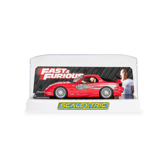 SCALEXTRIC 1/32 SCALE DOMS MAZDA RX7 FROM THE MOVIE FAST AND FURIOUS BRAND NEW IN DISPLAY CASE -- C4592