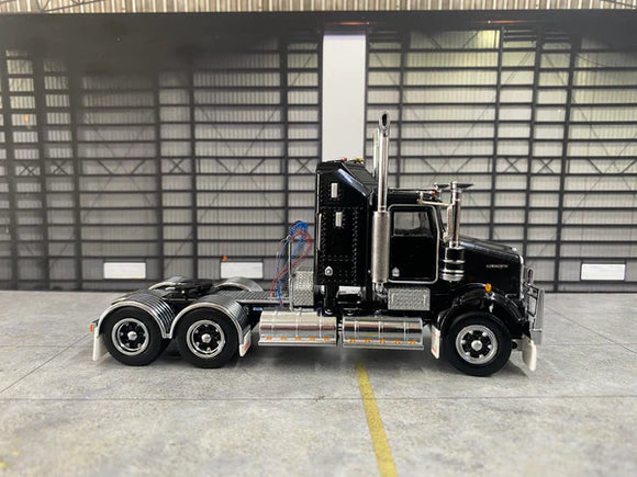 ICONIC REPLICAS 1/50 SCALE  SAR KENWORTH AERODYNE IN BLACK WITH BLACK CHASSIS SPIDERS