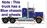 1/50 SCALE KENWORTH W900 LOWLINE SLEEPER BLUE WITH BLUE CHASSIS MADE BY ICONIC REPLICAS